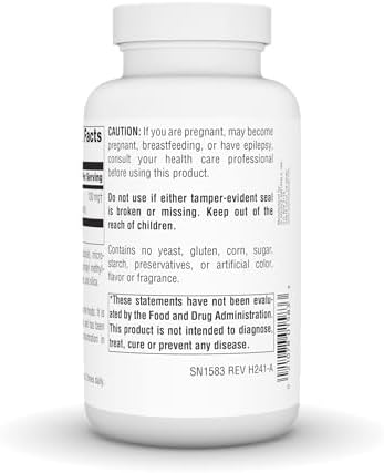 Authentic Source Naturals nootropic capsules bottle showing clear dosage and supplement facts panel details.