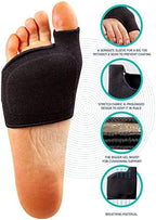 Black neoprene gel foot sleeves for Morton's neuroma support.