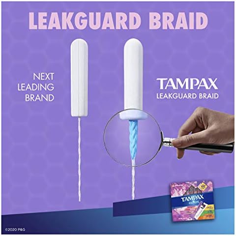 Comparison of Regular Super and Super Plus Tampax Radiant tampons.