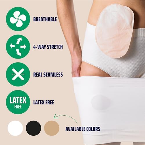 StomaSafe Plus colostomy pouch cover worn discreetly under casual apparel