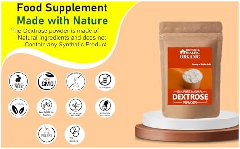 Blessfull Healing 200 gram resealable pouch of organic dextrose sugar