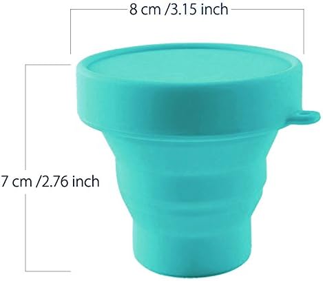 Sky blue foldable silicone container for sterilizing Diva cups in microwave.