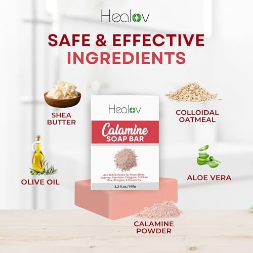 Fragrance free calamine soap bar for chicken pox and rash relief