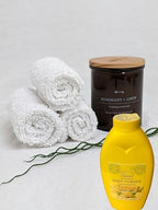 Eleganceinlife Pure Cornstarch Powder in hand showing product scale and packaging.