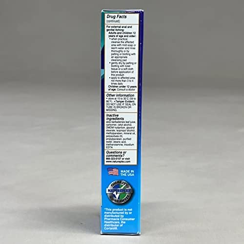 Close up of Natureplex hydrocortisone tube packaging details