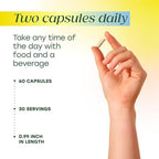 MegaFood Magnesium 60 capsules bottle side view showing usage instructions