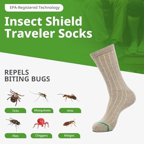 Insect Shield Traveler Socks worn by hiker in outdoor setting
