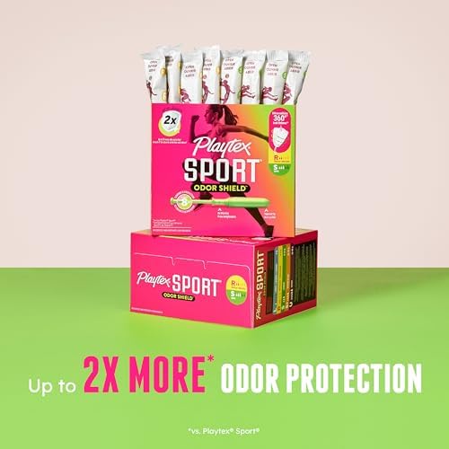 Playtex Sport Odor Shield technology comparison and super absorbency features
