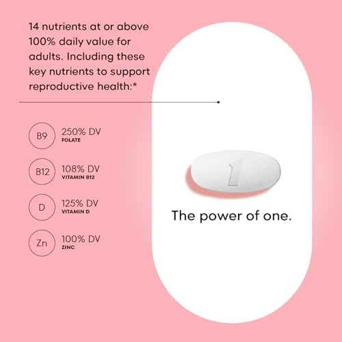 Side view of One A Day prenatal multivitamin 60 tablets