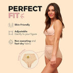 Soft elastic fabric detail of SIIL women's ostomy support garment