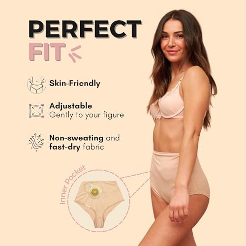 Soft elastic fabric detail of SIIL women's ostomy support garment