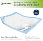 Soft white non woven topsheet texture of the HALYARD adult bed protector.