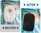 Soft polyester blend ostomy pouch cover for skin protection