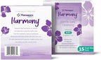 Theraworx Harmony 15 count individually wrapped wipes for travel convenience.