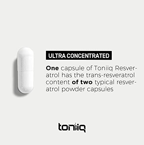 Toniiq high potency resveratrol capsules packaging top view