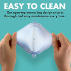 Full Mikacare home colonic kit assembly showing the leak proof connection between hose and bag.