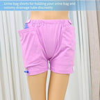 Close up of internal pocket in ZXYAHBKL nephrostomy drainage bag trousers