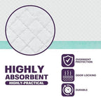 PureNexus Health leak proof underpads showing the absorbent gelling polymer layers