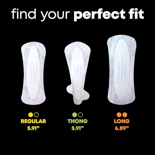 Side view of Kotex daily liners box detailing light absorbency and unscented features.