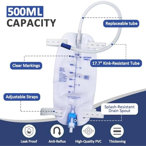 Opstra Yee urinary leg bag set with 18 inch tubing