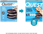 Quest Nutrition Cookies & Cream Protein Bars, 21g Protein, 4g Net Carbs, 1g Sugar, High Fiber, Gluten Free, Keto Friendly, 4 Count - Image 4