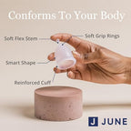 June Menstrual Cup small size comparison with rounded ball stem detail