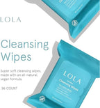 LOLA 100 percent bamboo viscose wipes for pH balanced body care.