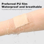 Back view showing the easy peel release liner of the medical foam dressing.