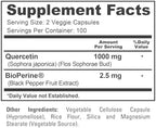 NusaPure Quercetin 1000mg bottle showing BioPerine absorption enhancement technology