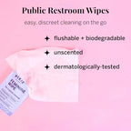 Pixie Cup water based lubricant and feminine wipes included in the period starter set.