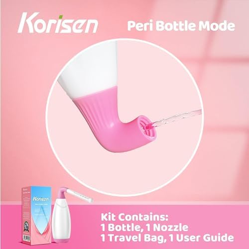Korisen feminine hygiene bottle being used for postpartum relief.