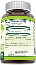 Herbal Secrets Quercetin 60 veggie capsules dietary supplement supplement facts label