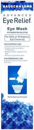 Contoured sterile eye cup included with Bausch + Lomb Advanced Eye Relief for hygienic rinsing.