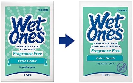 Wet Ones Hand and Face Wipes Singles, Unscented Wipes for Sensitive Skin | Individual Wipes, Hand Wipes Individually Wrapped | 24 ct. (6 pack) - Image 2