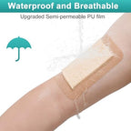 Back view of the single individually wrapped sterile bandage showing product measurements and instructions