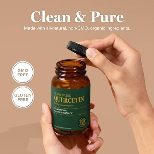 Side view of Global Healing Plant Based Quercetin showing immune support product description