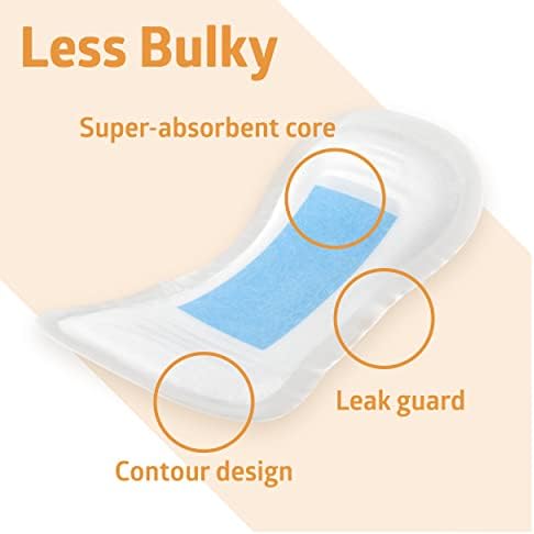 Close up of Medline long length incontinence pad showing the blue moisture acquisition layer.