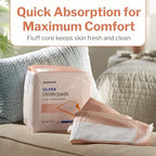 McKesson disposable underpads flat layout on a mattress protector surface