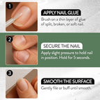 Three bottles of IBD 5 Second Nail Glue for long lasting use
