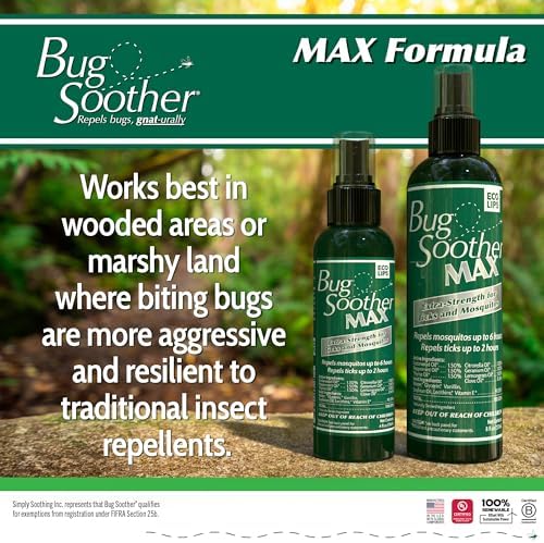 Back of Bug Soother Max bottle showing non-toxic ingredients