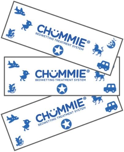 Chummie Flexitape adhesive strip securing a moisture sensor to child underwear.