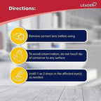 Leader eye drops 0.5 fluid ounce packaging showing active ingredients