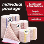 Close up of the hook and loop fasteners on a 3 inch compression bandage roll.