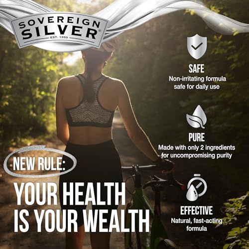Sovereign Silver Bio Active Silver Hydrosol nasal mist packaging showing 10 PPM concentration
