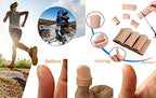 Toe caps applied to foot showing protection against bunions.