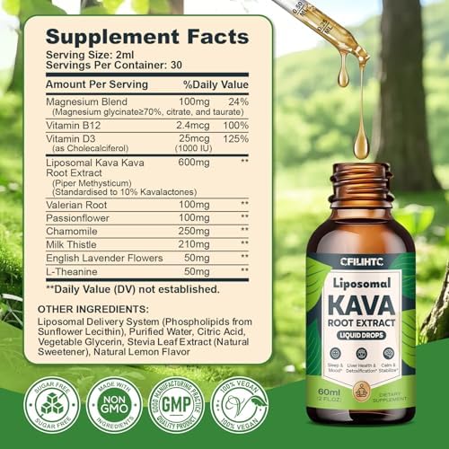 CFILIHTC herbal relaxation supplement liquid drops showing 60 milliliters bottle size
