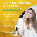 WellVeraVida non-GMO vegan liquid quercetin supplement back label detailing ingredient facts.