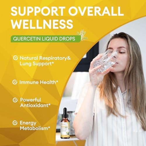 WellVeraVida non-GMO vegan liquid quercetin supplement back label detailing ingredient facts.