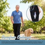 2XL black urinary drainage pants for men and women featuring elastic waistband.