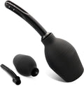 Showvigor Enema Bulb Kit front view showing the 10.9 Ounce black silicone bulb and nozzle.